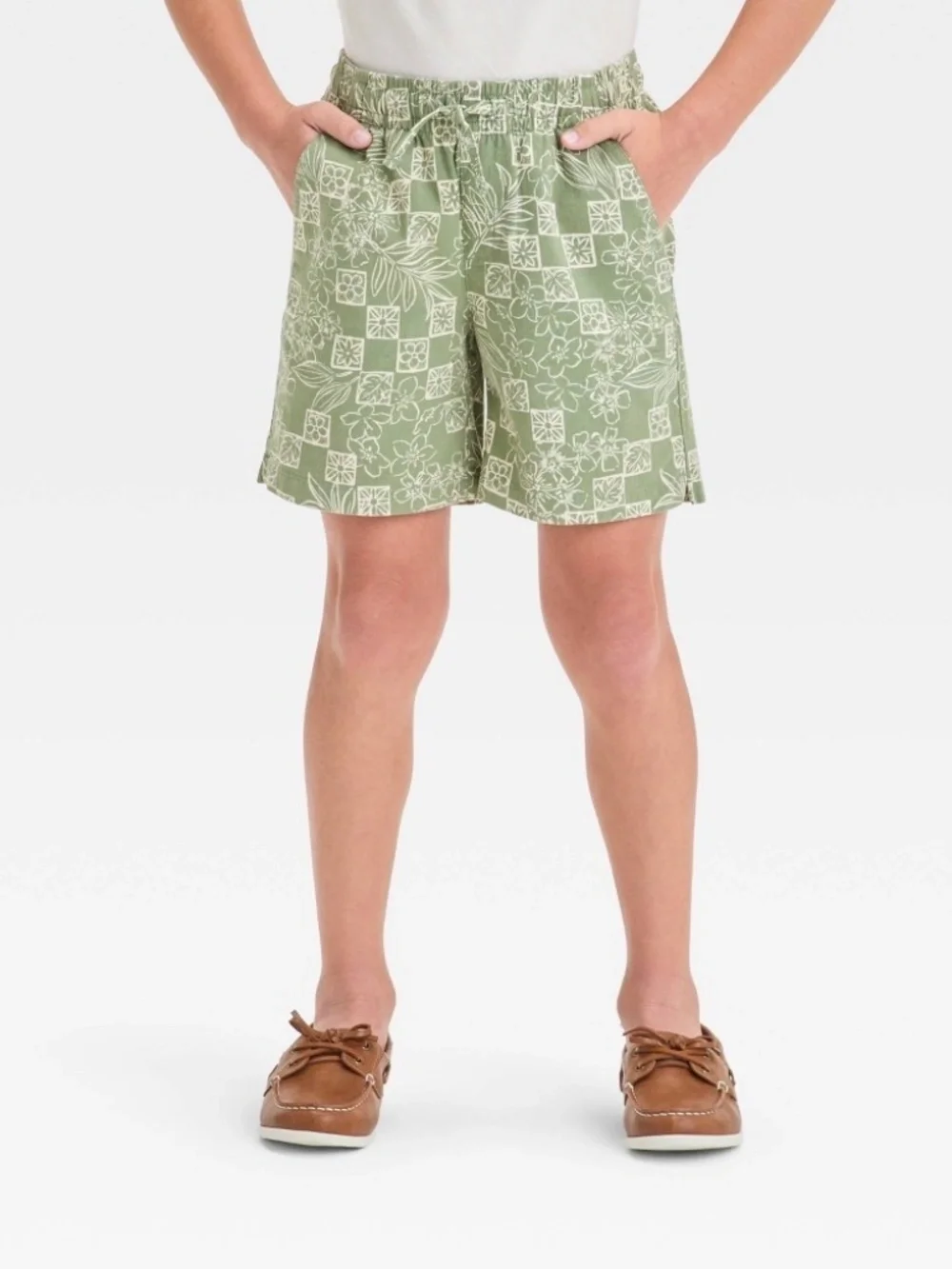 Boys' Textured 'Above the Knee' Printed Pull-on Shorts